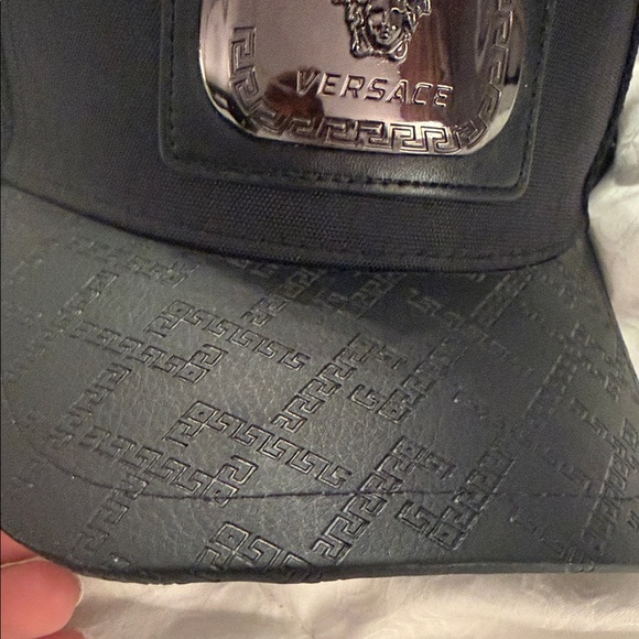 Versace Black Hat with Silver Medusa Emblem - Picture 3 of 7